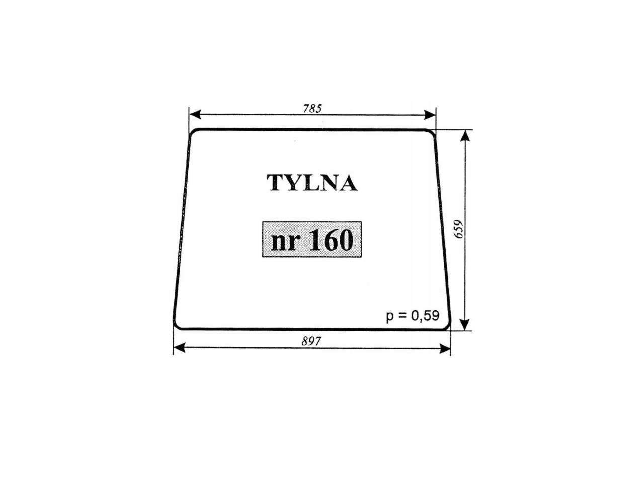 ЗАДНЄ СКЛО T25A 160