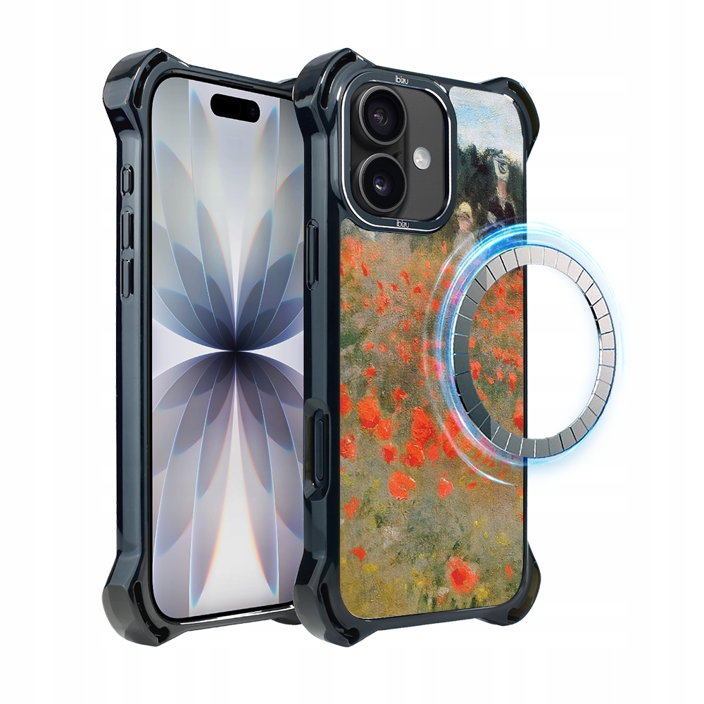 Pouzdro pro iPhone 17 Ibizu DropGuard Ultra s MagSafe, Claude Monet, pole máků