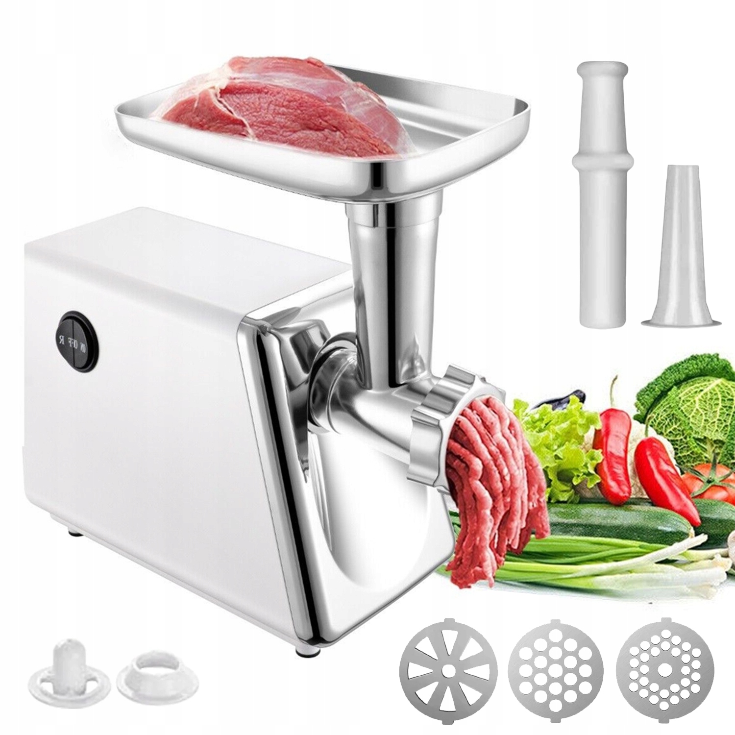 Elektrický Mlýnek Na Maso S Funkcí Plnění Klobás 800 W