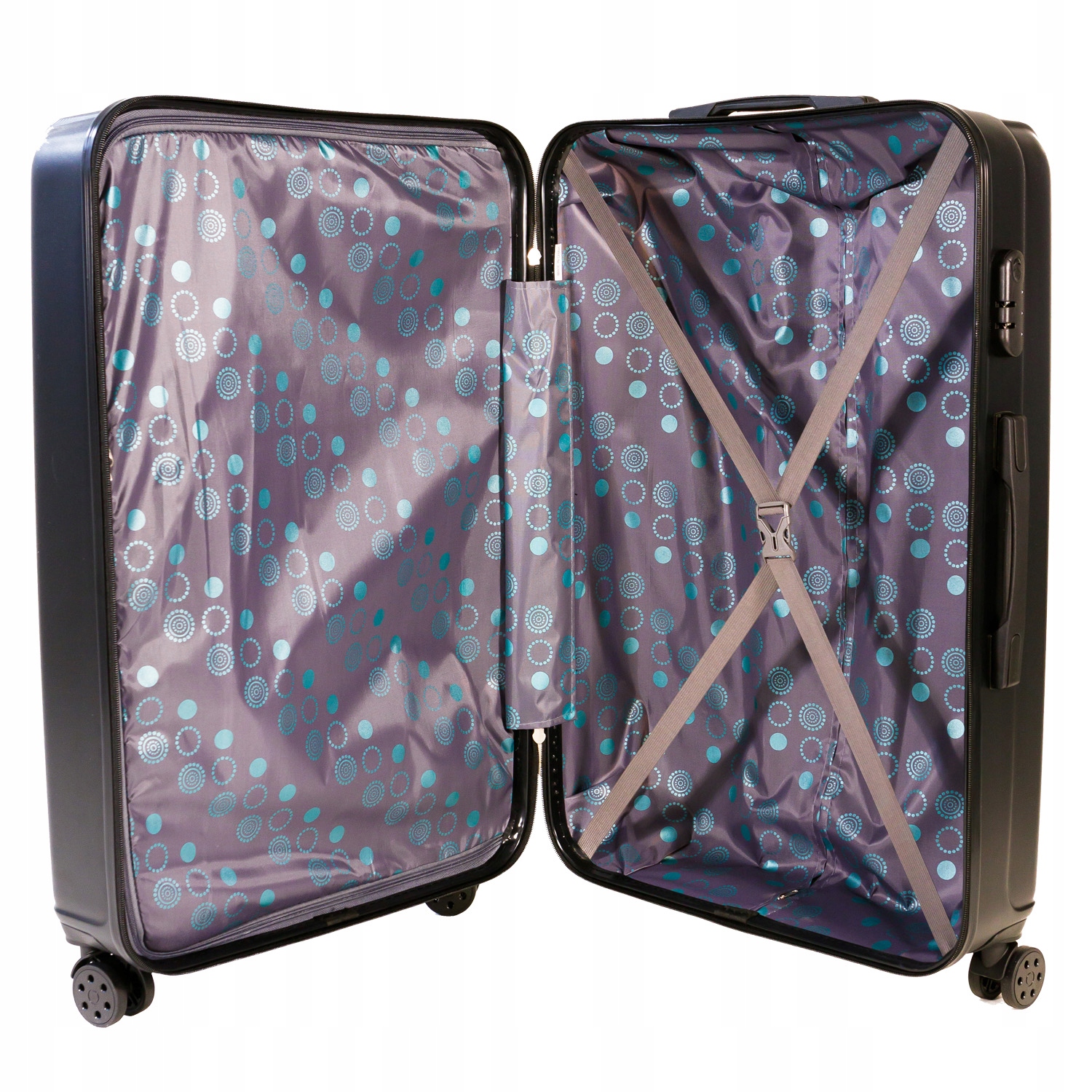 Zestaw Walizek Podróżnych Kuferek + Duża Walizka Model Mapi 100 L Czarna + Kuferek