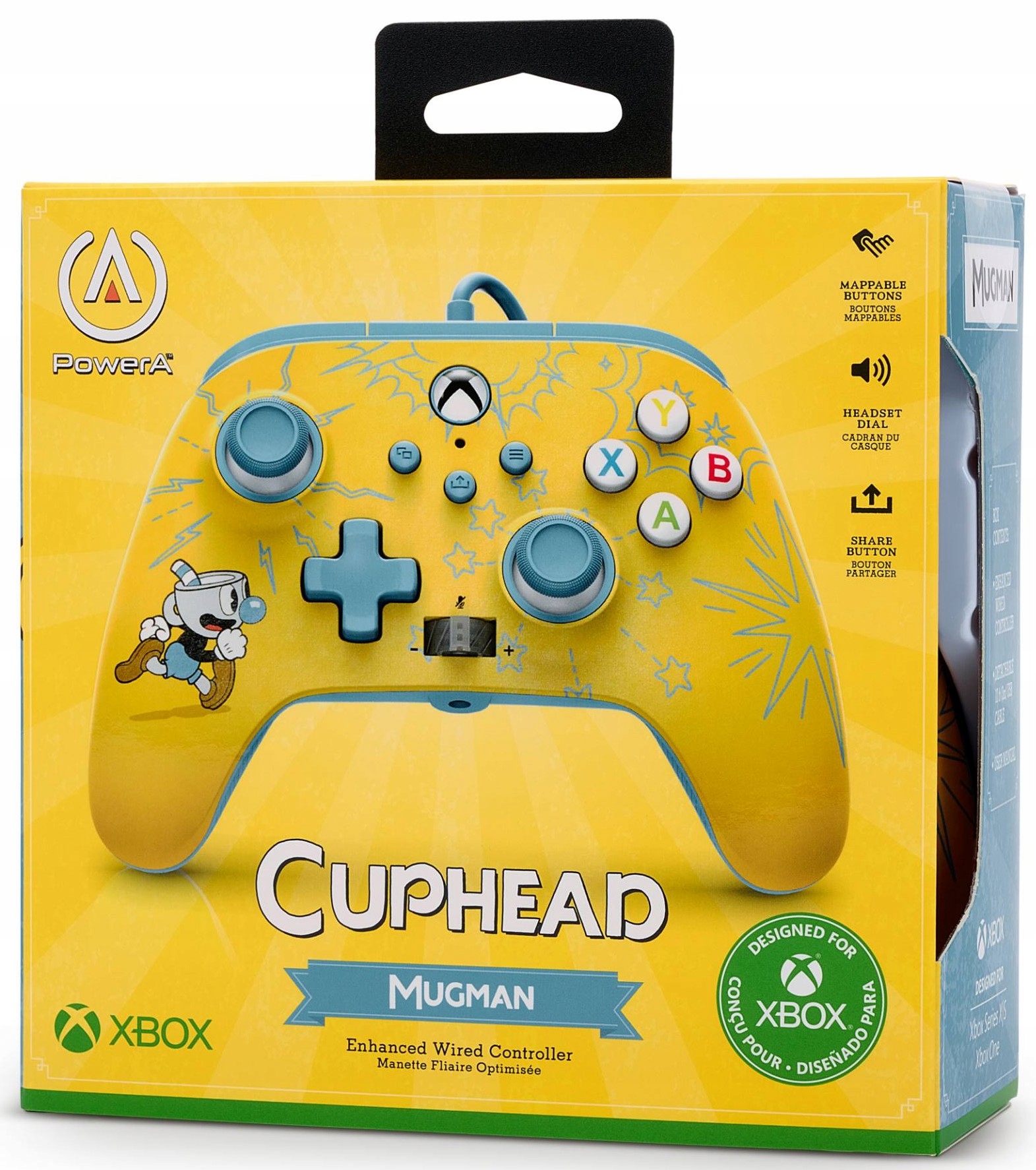 PowerA Pad przewodowy Xo Xsx Pc Cuphead Mugman