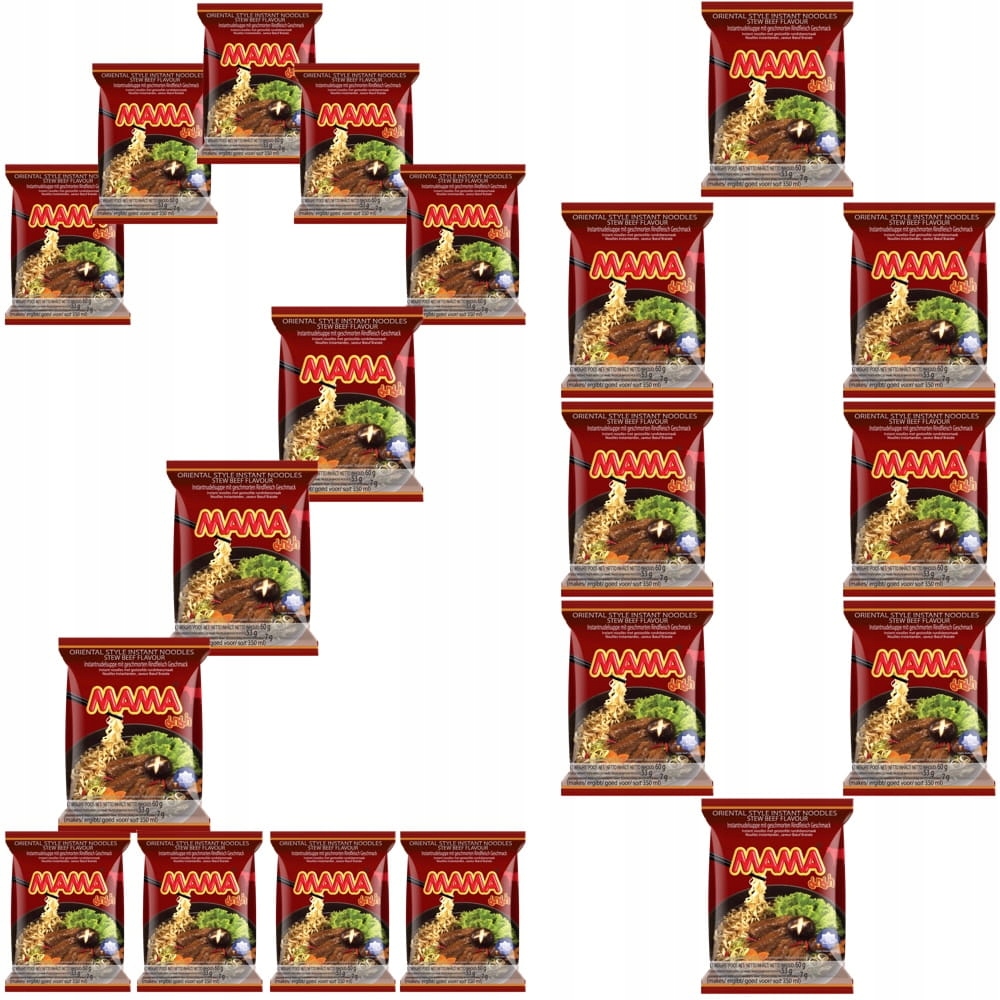 20x Blesková polévka Těstoviny Hovězí guláš Stew Beef 60g Mama