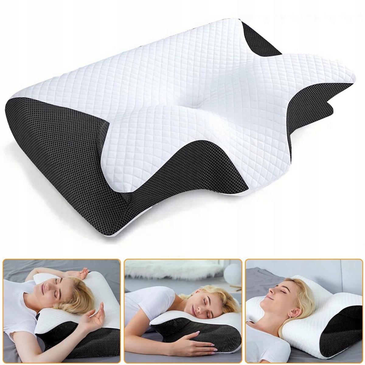 Poduszka Ortopedyczna Do Spania Na Plecach Brzuchu Boku Pianka 60x14x40