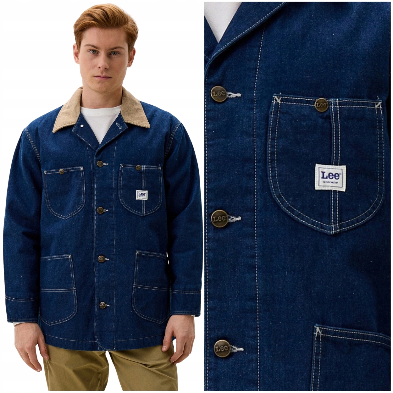 Lee Loose Loco Jacket Workwear zateplená volná džínová bunda katana L