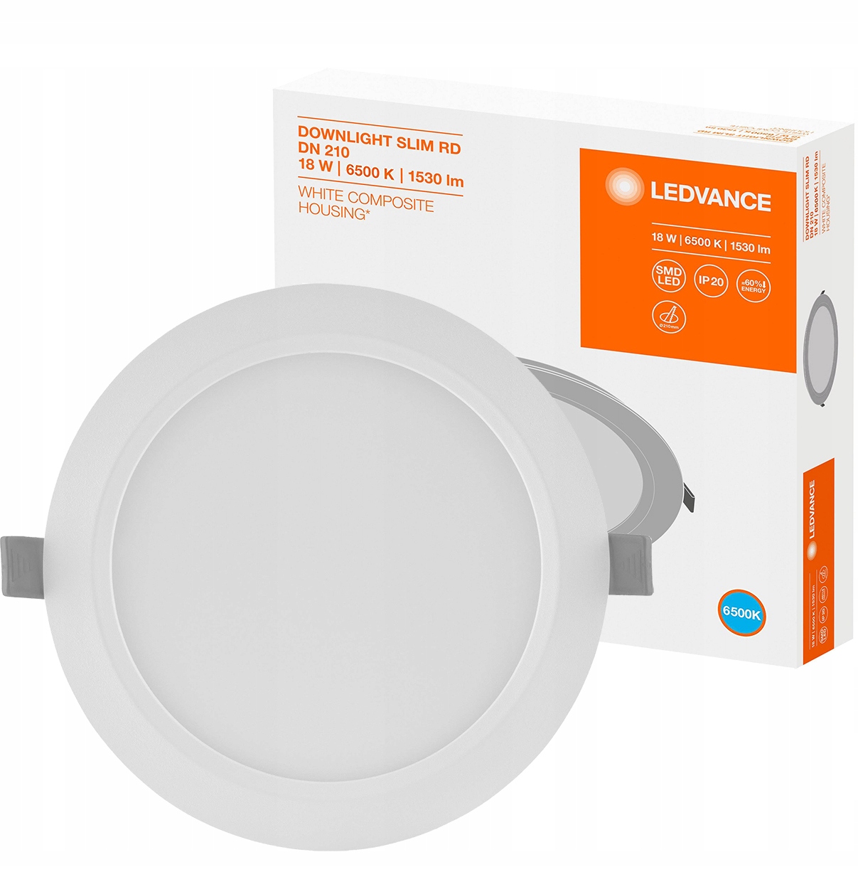 Podomítkový Led panel Stropní Svítidlo Stropní Svítidlo Svítidlo 18W 6500K DN210 Ledvance