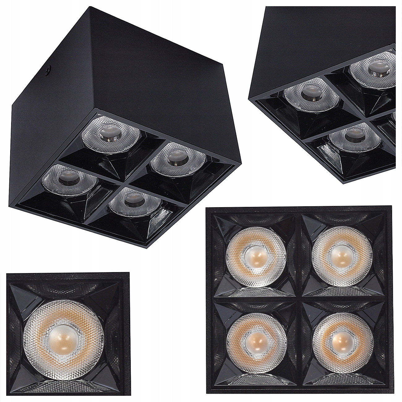 Stropná Bodová Nástenná Lampa Čierna Led 15W Neutrálna Farba 4000K