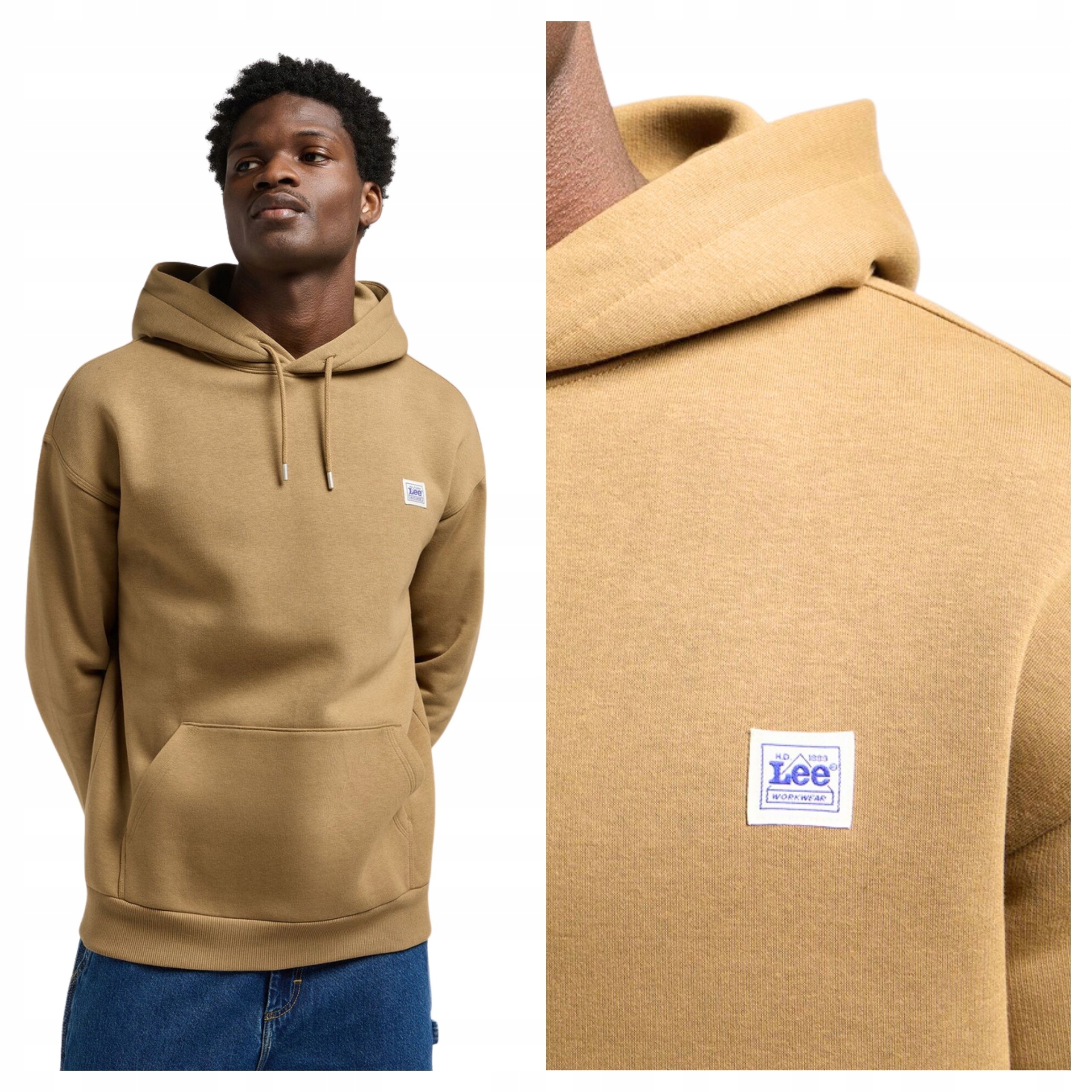 Pánská Mikina Lee Ww Hoodie Tmavě khaki Bavlněná Klasická S