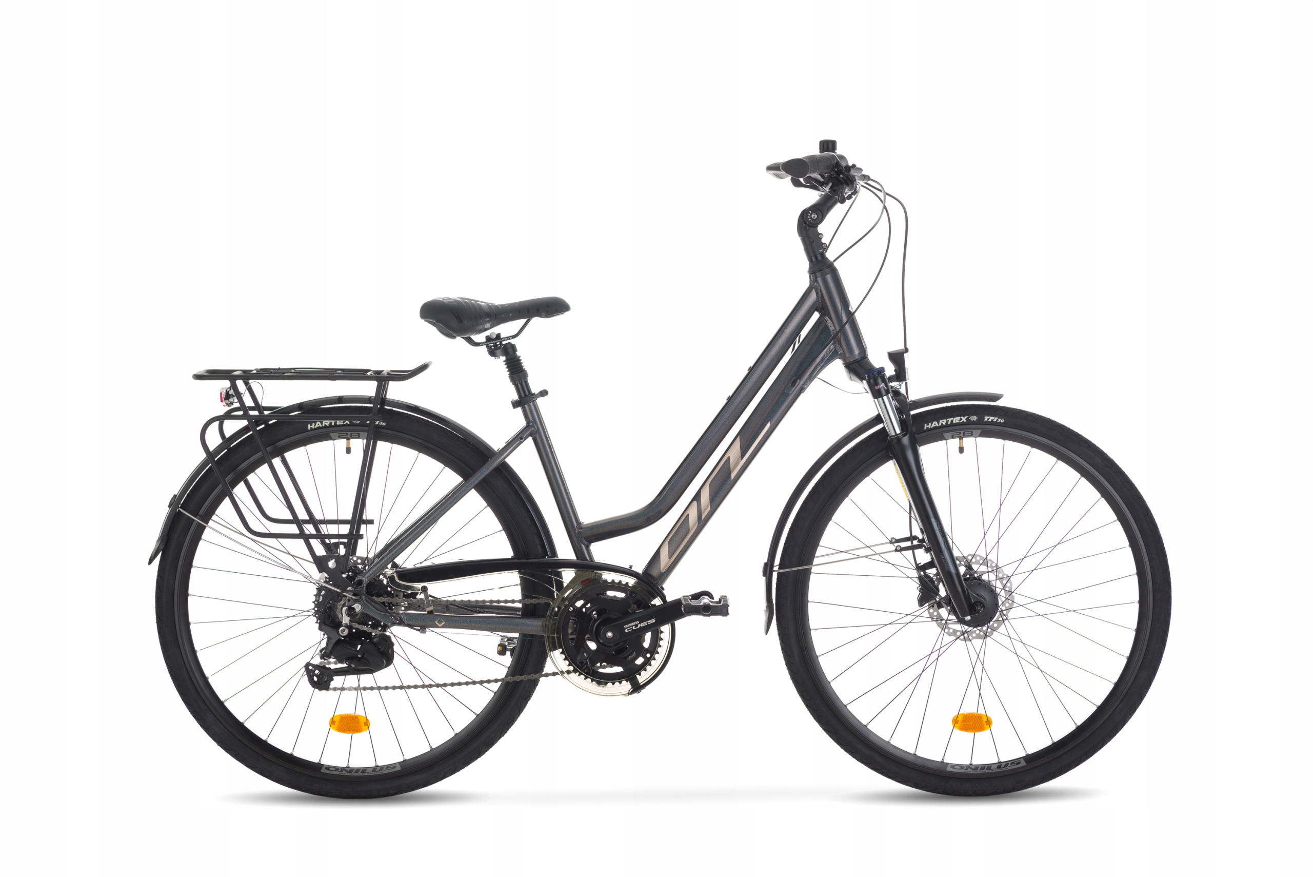 Rower Trekkingowy Onilus Naila 4.0 28″ Antracyt (17" 157-167cm) Cues