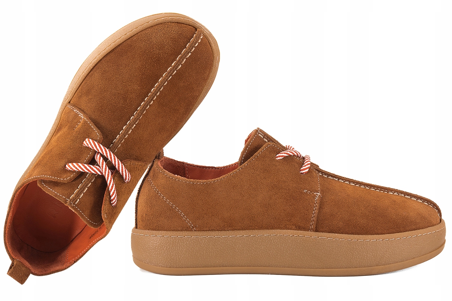 Ravini 251002 Kožené Dámské Semišové Polobotky rudé hnědé 40 Rudé