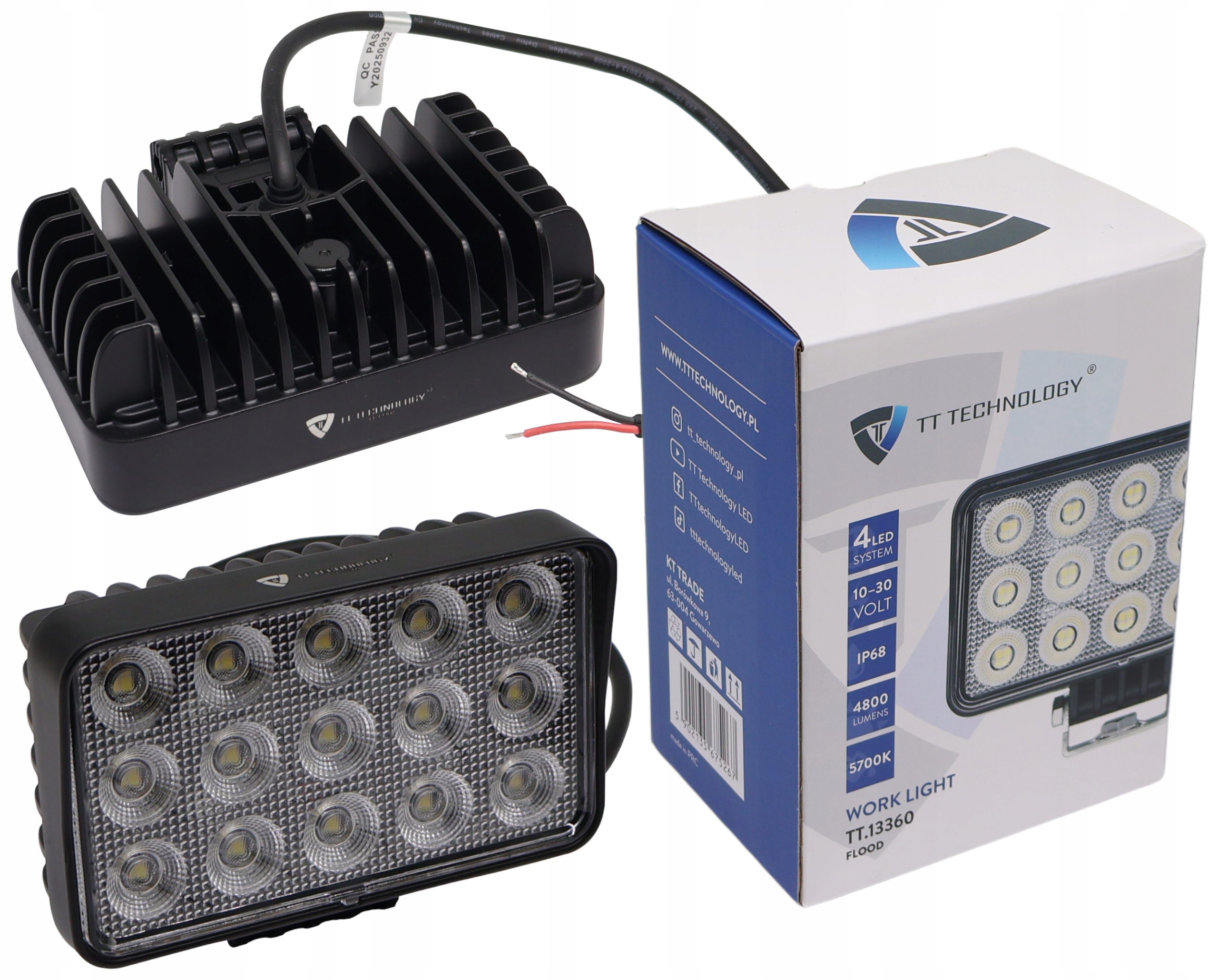 60LED 60 ватт рассеянный рабочий светильник, прямоугольный TT.13360 TT Technology