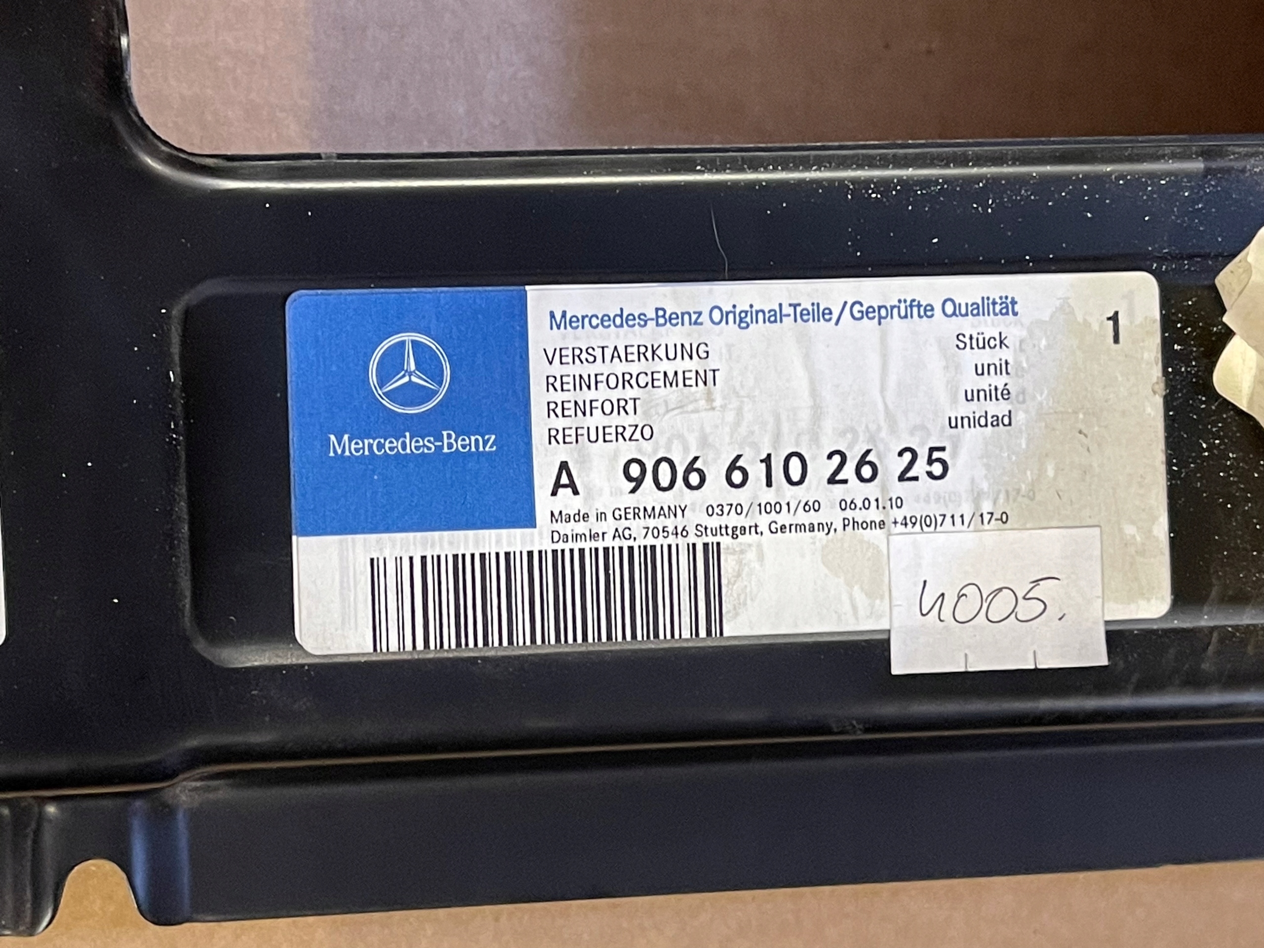 Wzmocnienie slupka MERCEDES SPRINTER 906 ORYGINAL Car type Passenger cars Cargo vans