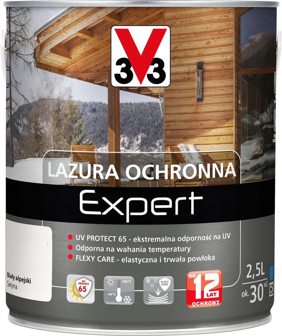 Lazura V33 Polski Klimat Expert 12 Lat 2,5L Biały Alpejski