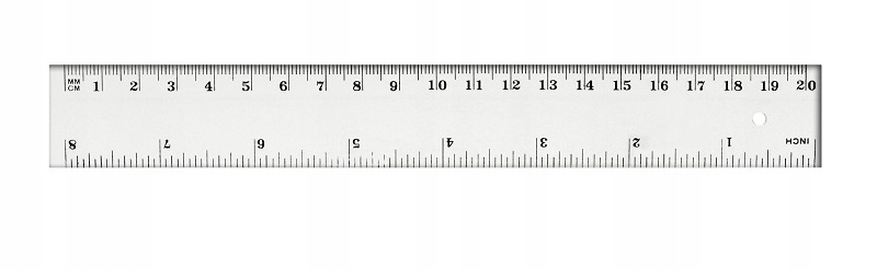Linijka TETIS 20cm transparentna plastikowa