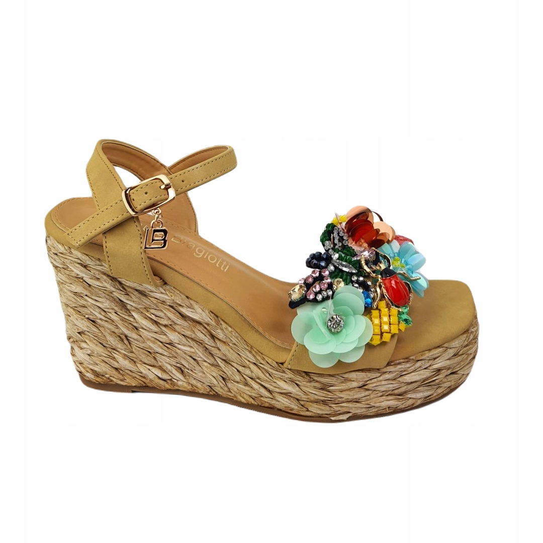 Dámské sandály Laura Biagiotti 8166 Mustard 40, béžová barva