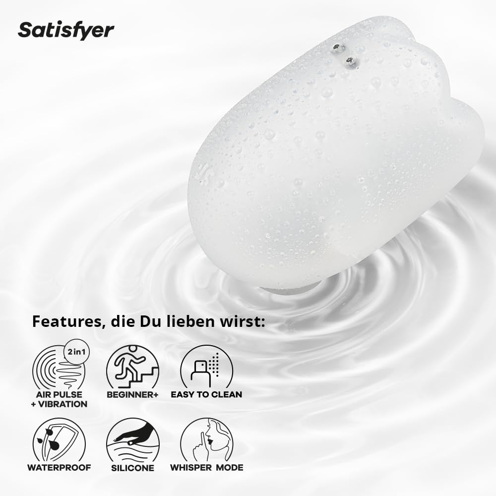 SATISFYER Glowing Ghost Wibrator Powietrzny 2w1 Wodoodporny Silikonowy — miniatura 4