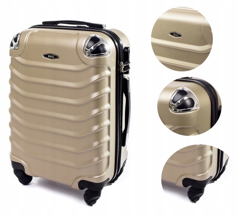 Walizka Kabinowa Mała Podróżna Bagaż Abs Lanzaro Szampan