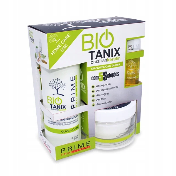 PRIME BIO TANIX RESTORING ZESTAW DO WŁOSÓW ZNISZCZONYCH BRAZILIAN MASKA 3w1