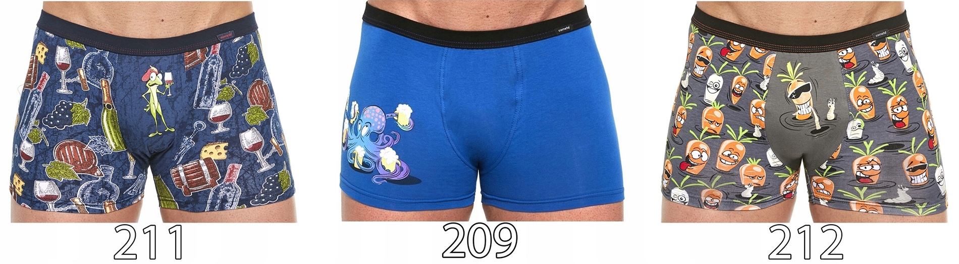 Bokserki bawełniane dopasowane CORNETTE TATTOO - WZORY - L Kolor wielokolorowy