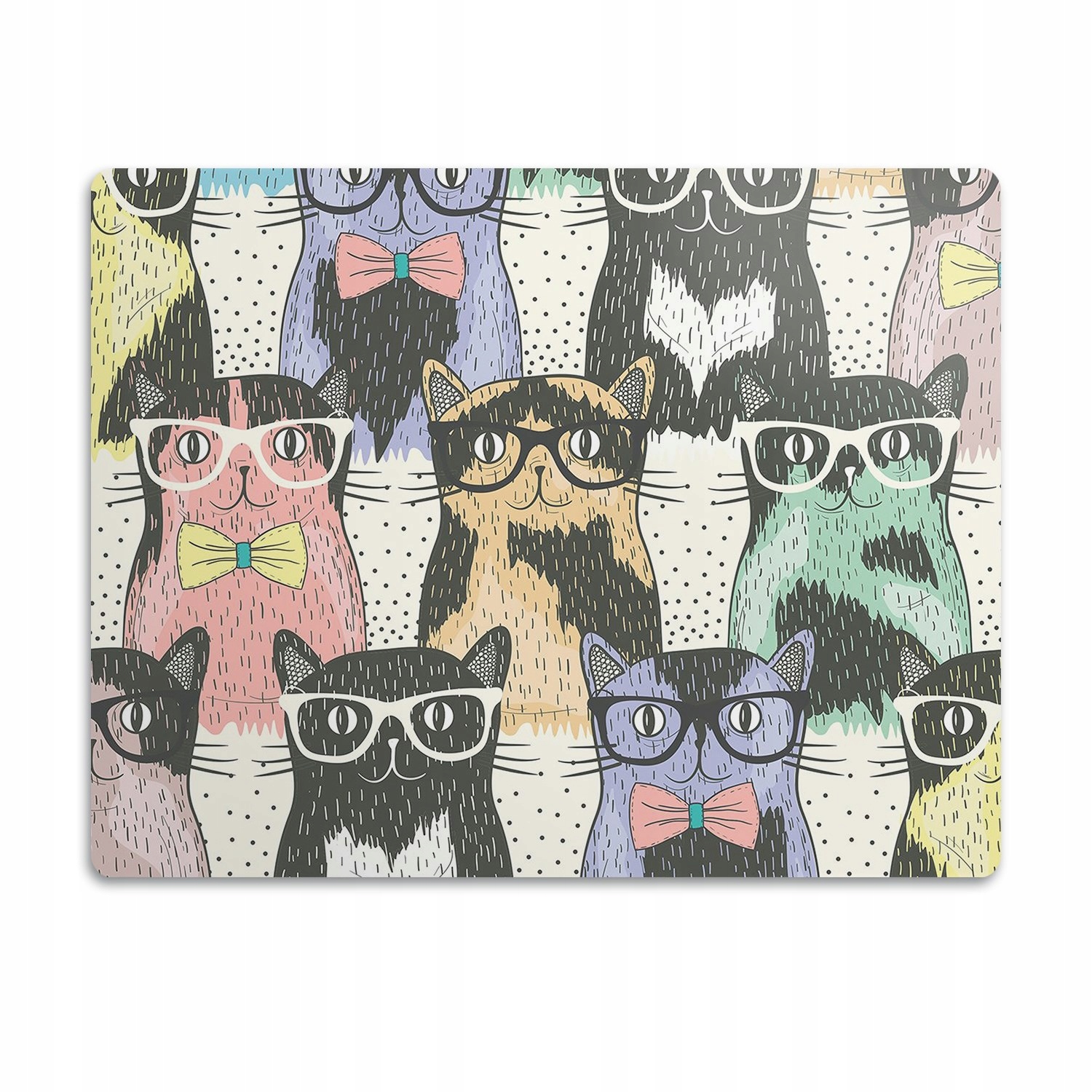 Levně Ochranná podložka pod misky pro psa Kočky brýle 60x40