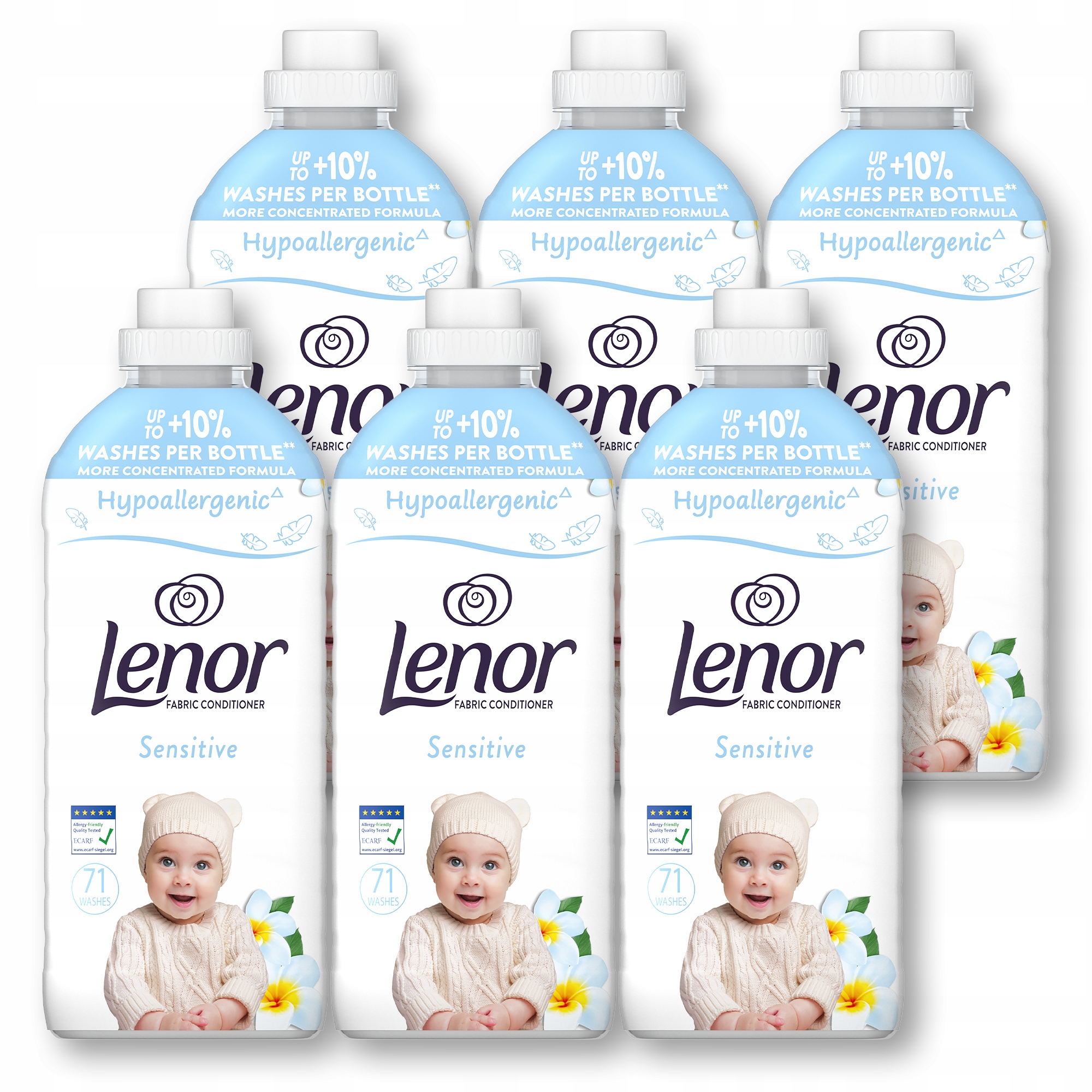 Lenor Płyn do płukania tkanin, 6 x 71 prań, Sensitive