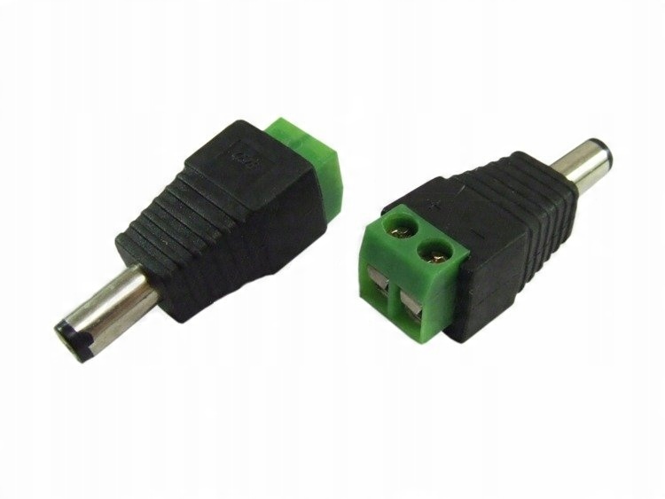 

Wtyk Jack DC 5,5/2,1 mm z zaciskami skręcanymi