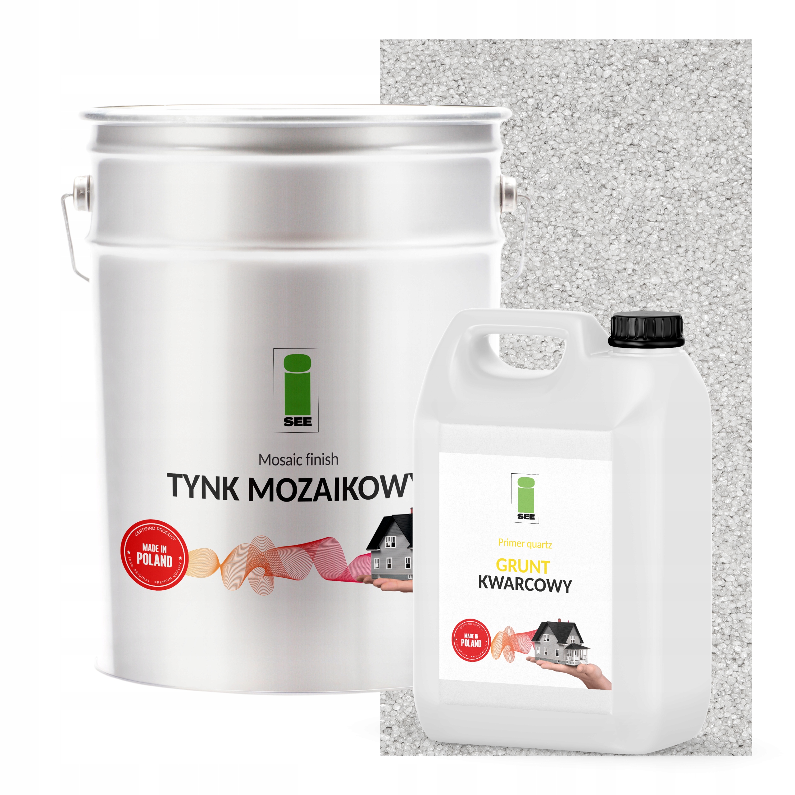 Mozaiková Omietka Biela 25Kg Základný Náter V Farbe Sada Na 6,6 m2