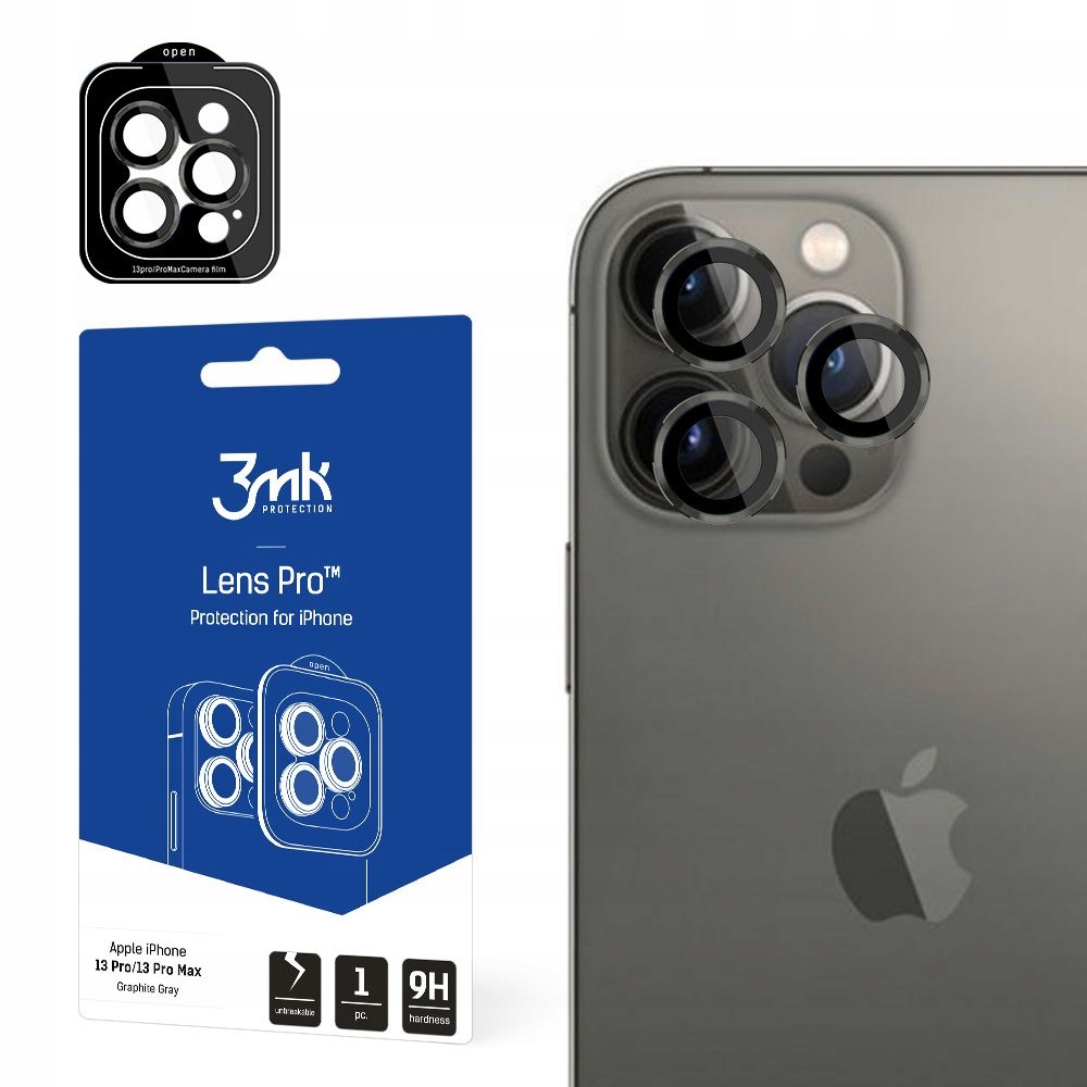 Szkło na obiektyw aparatu iPhone 13 Pro /13 Pro Max 3mk Lens Graphite Gray
