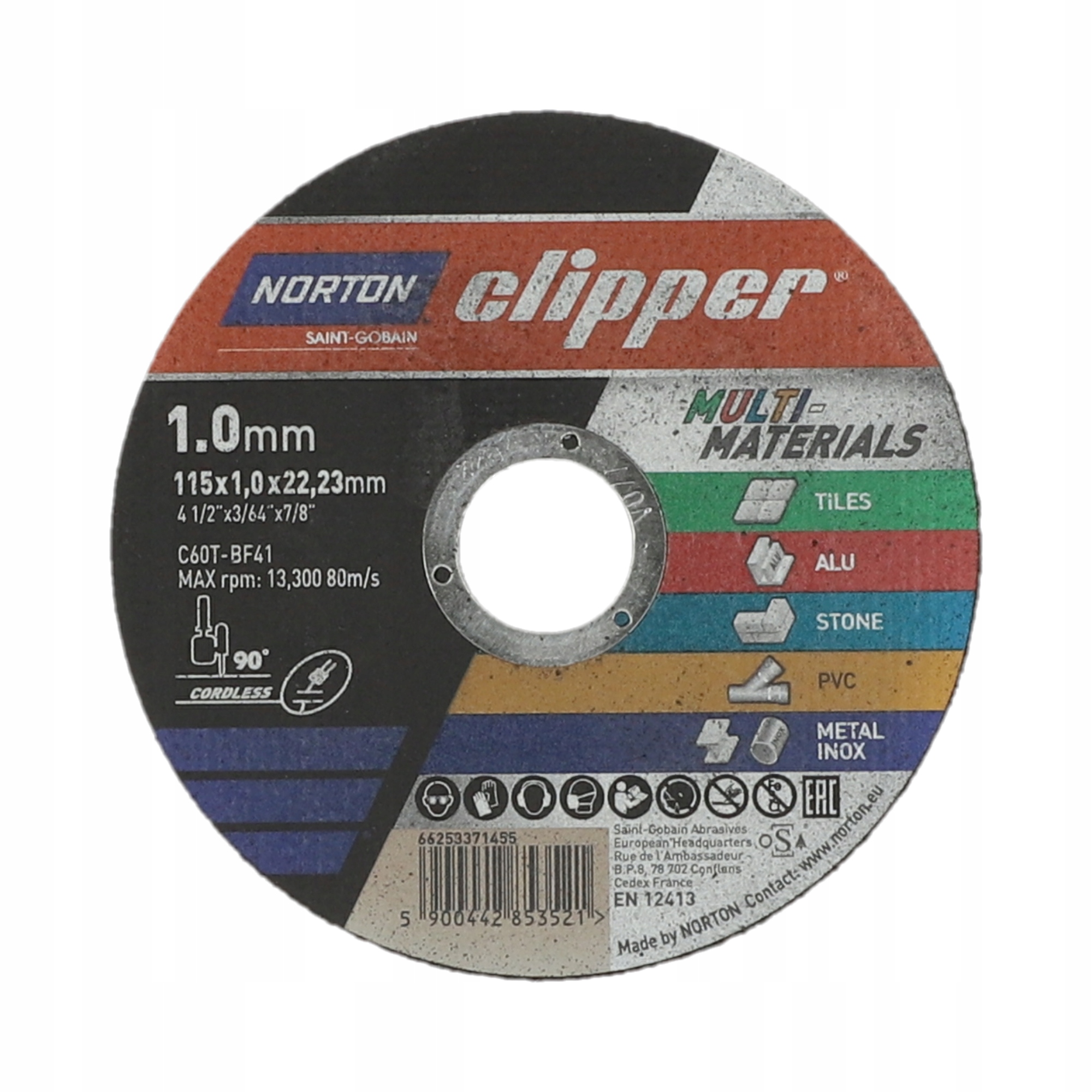 

Tarcza Do Cięcia Multi Clipper 115*1,0*22,2 Norton
