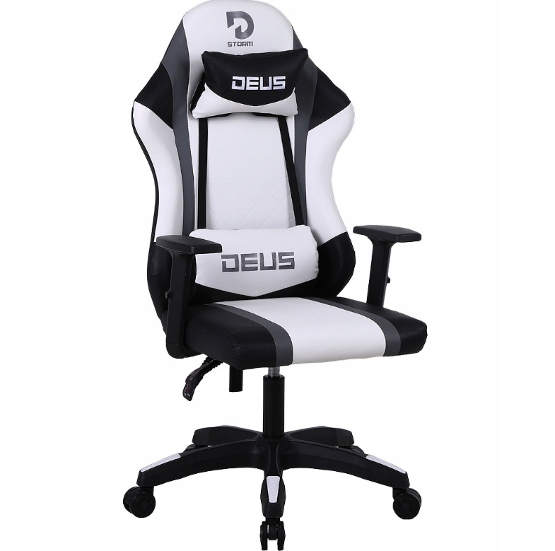 Fotel gamingowy, biurowy, Bardzo Rozkładany, podłokietniki, biały