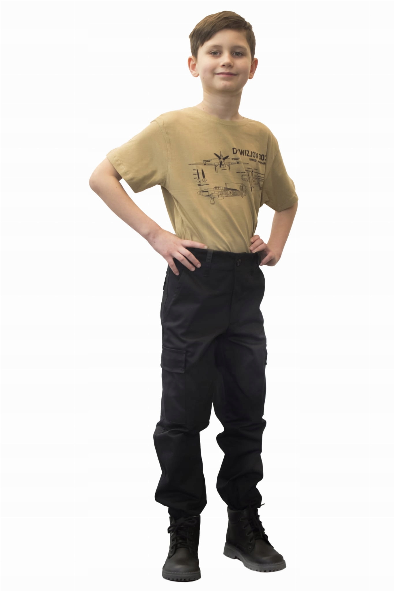 SPODNIE BOJÓWKI DZIECIĘCE BDU MOROWO WYTRZYMAŁE CIEPŁE WOJSKOWE 140 Długość długie