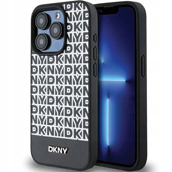 Pouzdro Dkny Leather Printed Pattern Metal Logo MagSafe pro iPhone 15 Pro Max