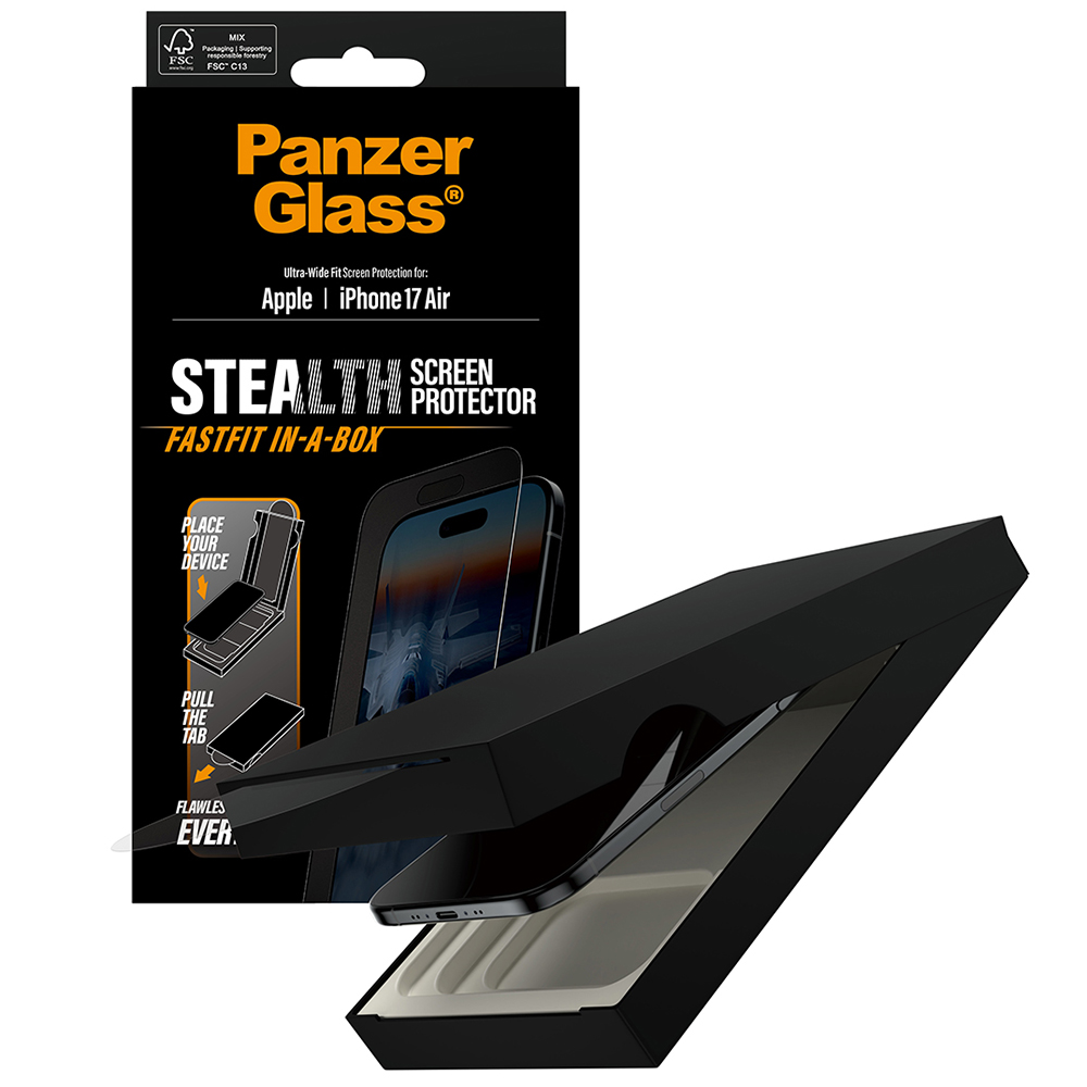 Tvrzené sklo PanzerGlass pro iPhone Air, na displej, tenké, 9H