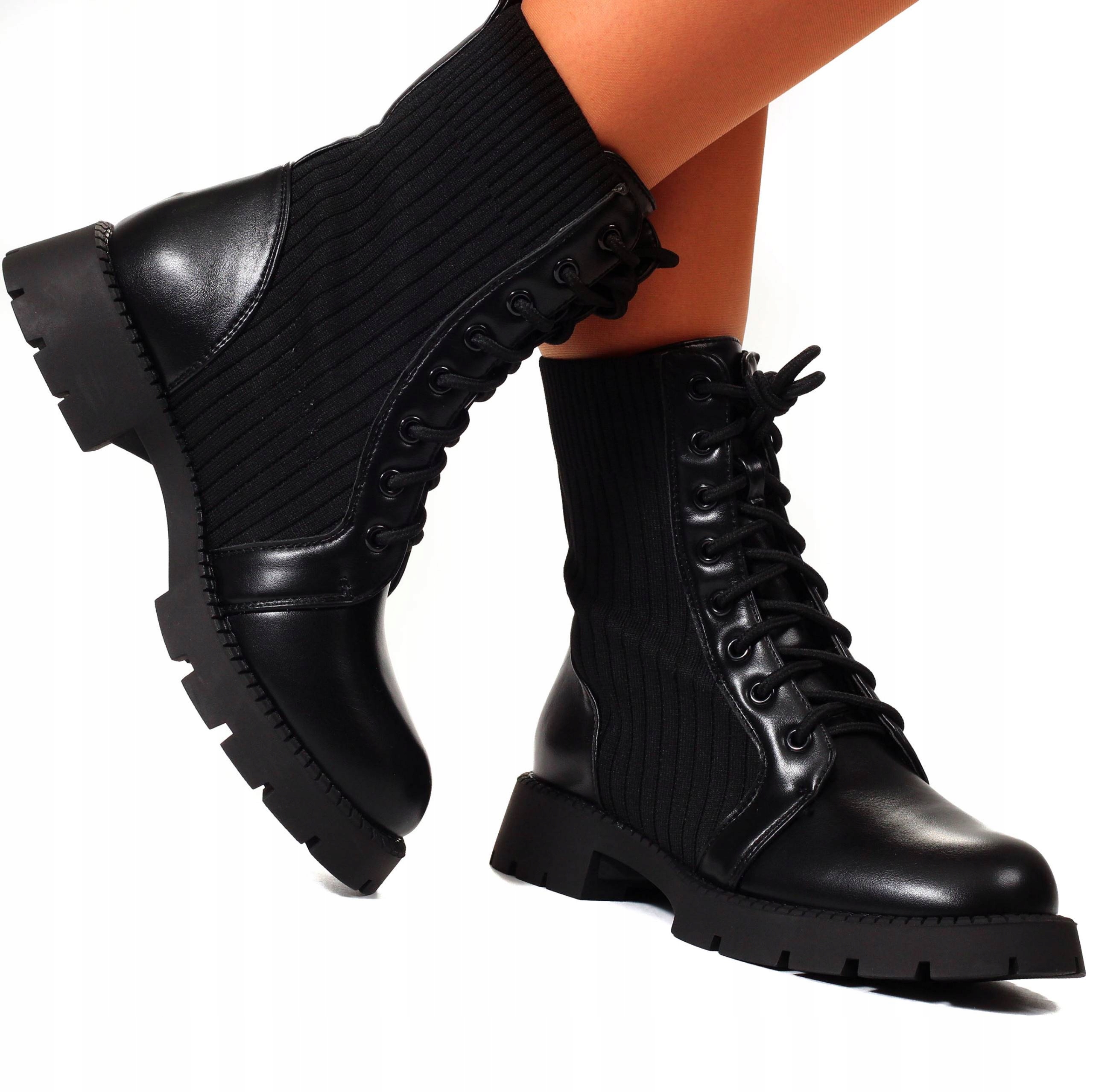 BOTKI ZIMOWE DAMSKIE BUTY TRAPERY WORKERY Marka inna