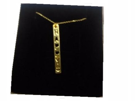 

Złoty naszyjnik Celebrytka zawieszka Happy nowość