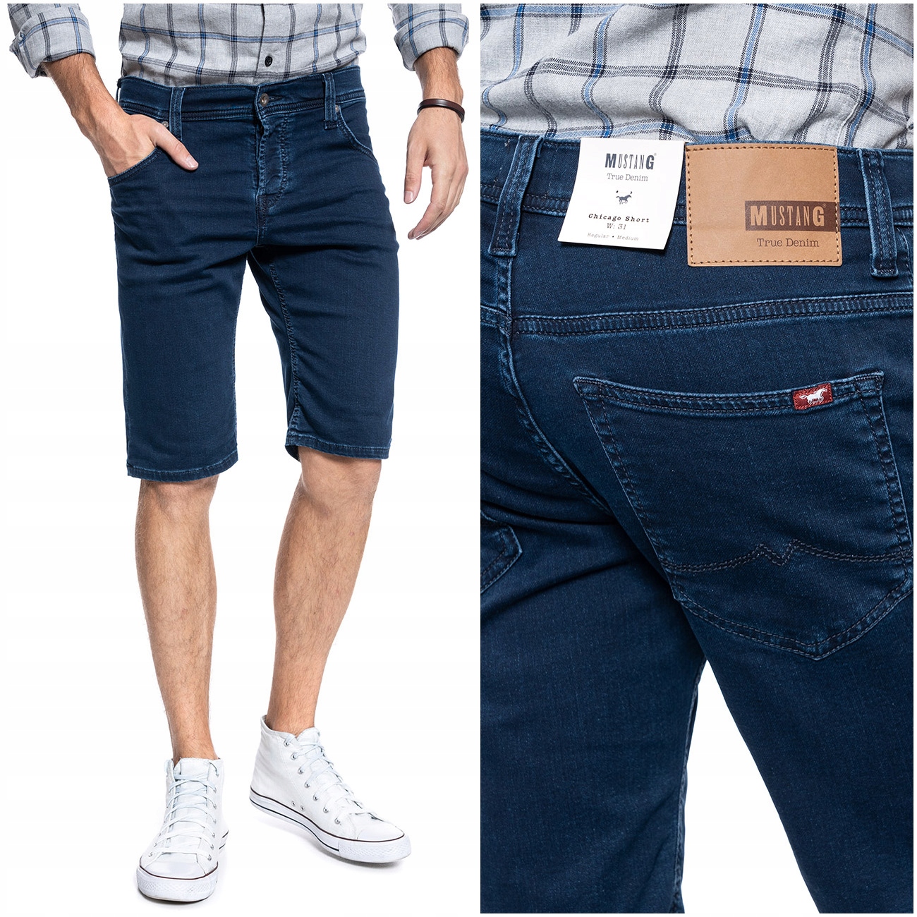 

Mustang Chicago Short Męskie Spodenki Jeansowe W32