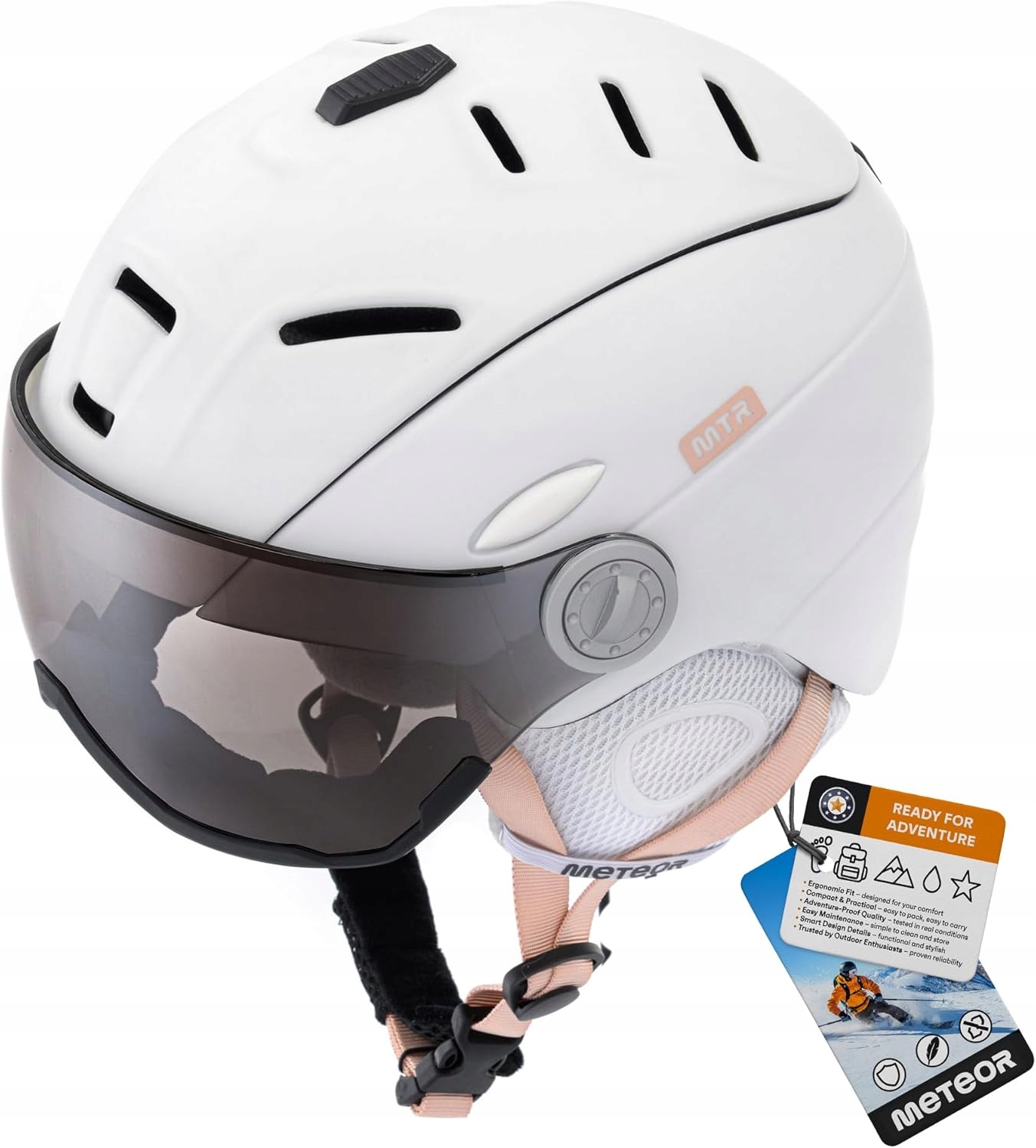 Kask narciarski snowboardowy Gogle Meteor XL 61-63 cm Biały Q1V