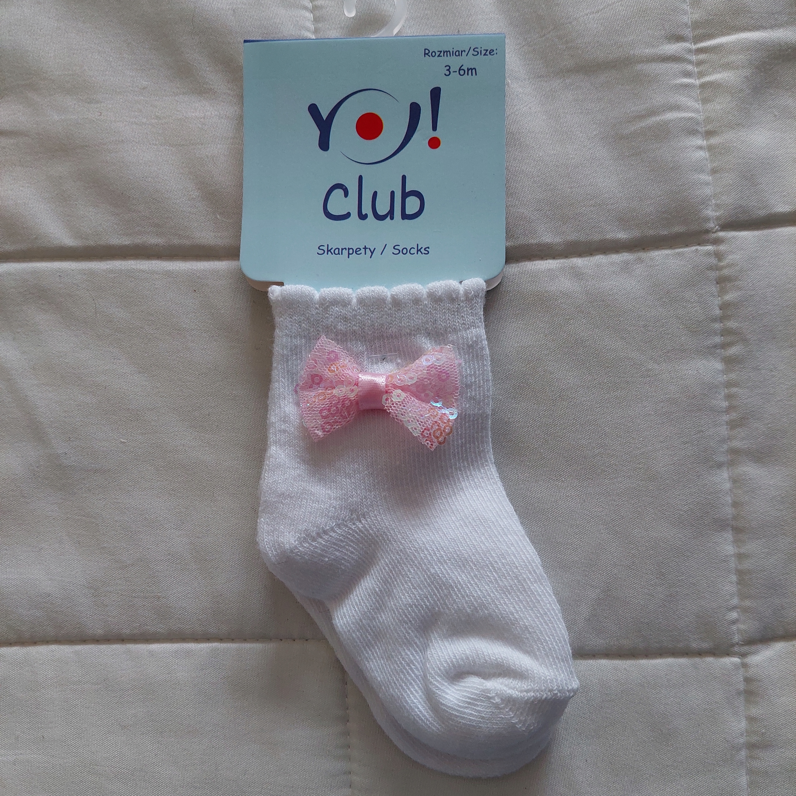 

nowe skarpetki YoClub z kokardką 3-6m