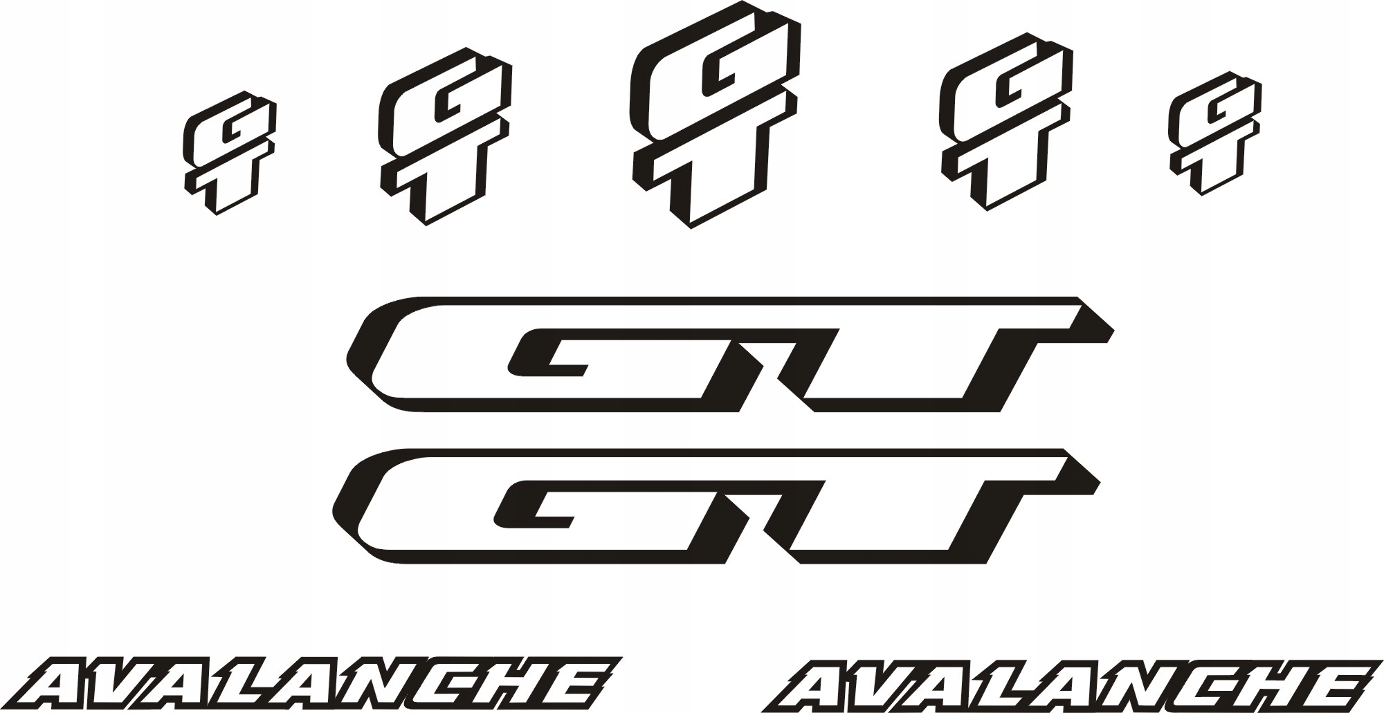 GT avalanche naklejki na rower 12-6 R RÓŻNE KOLORY