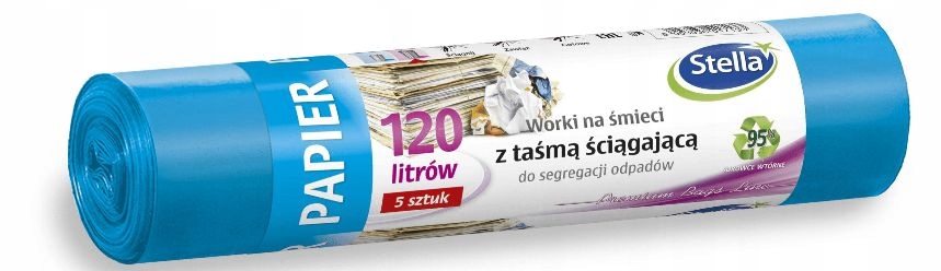 

Worki Do Segregacji Śmieci 120L 5SZT Z Taśmą Nieb