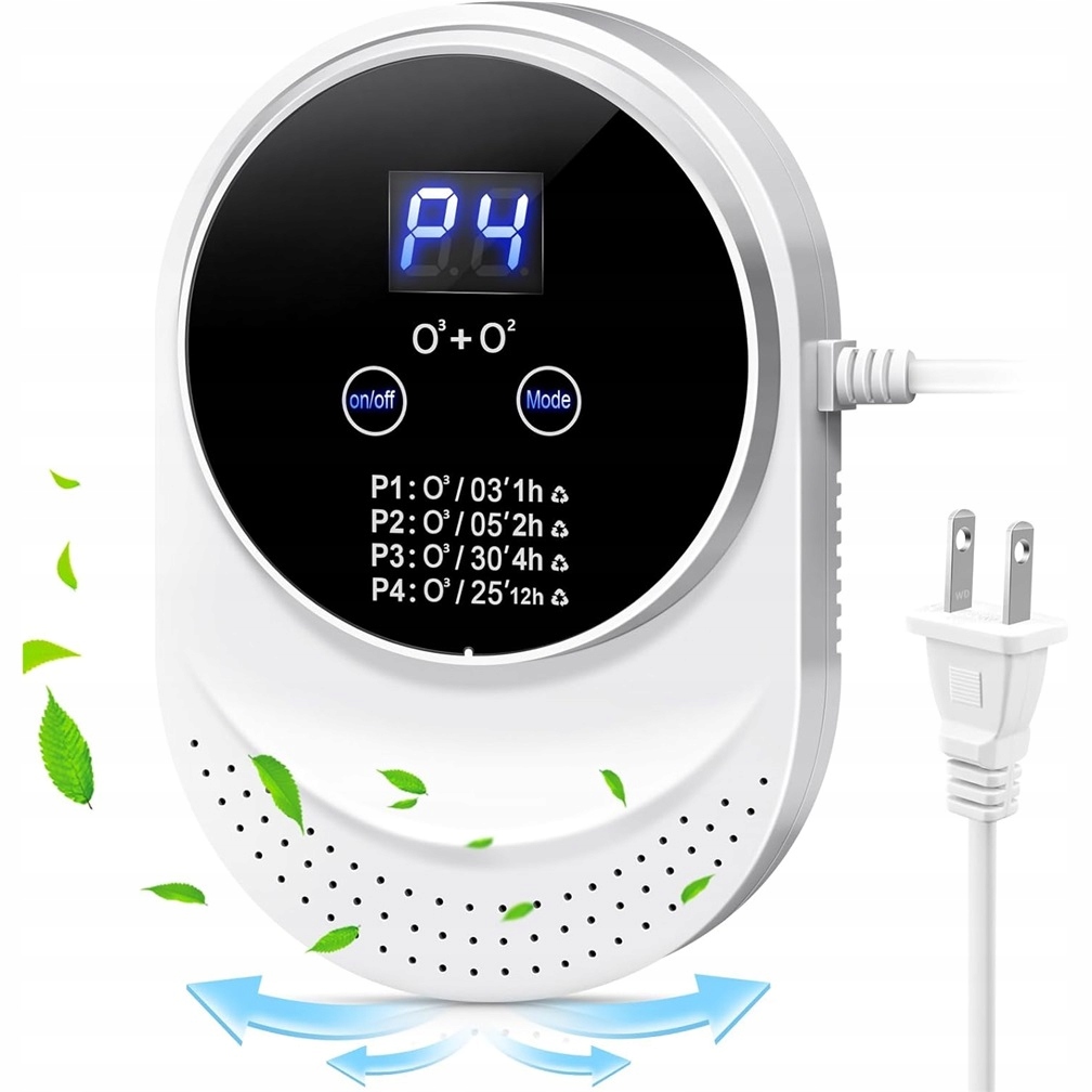 Przenośny Kompaktowy Oczyszczacz Powietrza Generator Ozonator Bialy