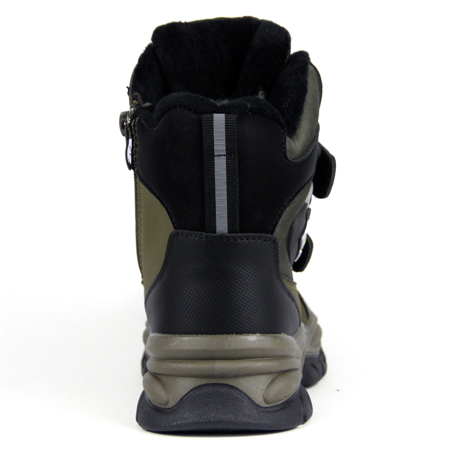 ŚNIEGOWCE CHŁOPIĘCE BUTY OCIEPLANE ZIMOWE WEŁNA FUTERKO RZEPY OLIWKOWE 25 Odcień khaki