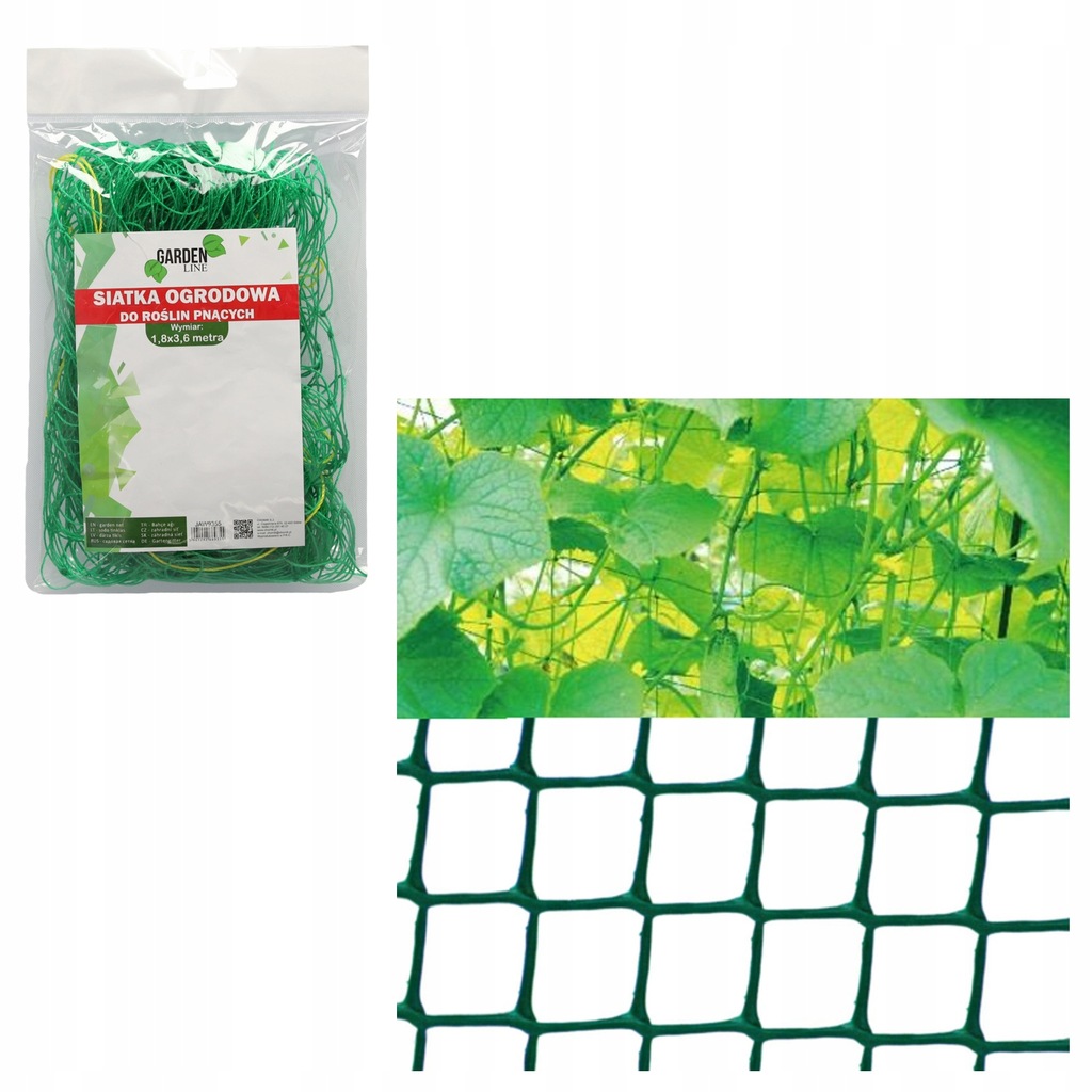 SIATKA OGRODOWA DO WARZYW I ROŚLIN PNĄCYCH 0,9 x 1,8m Długość 1.8 m
