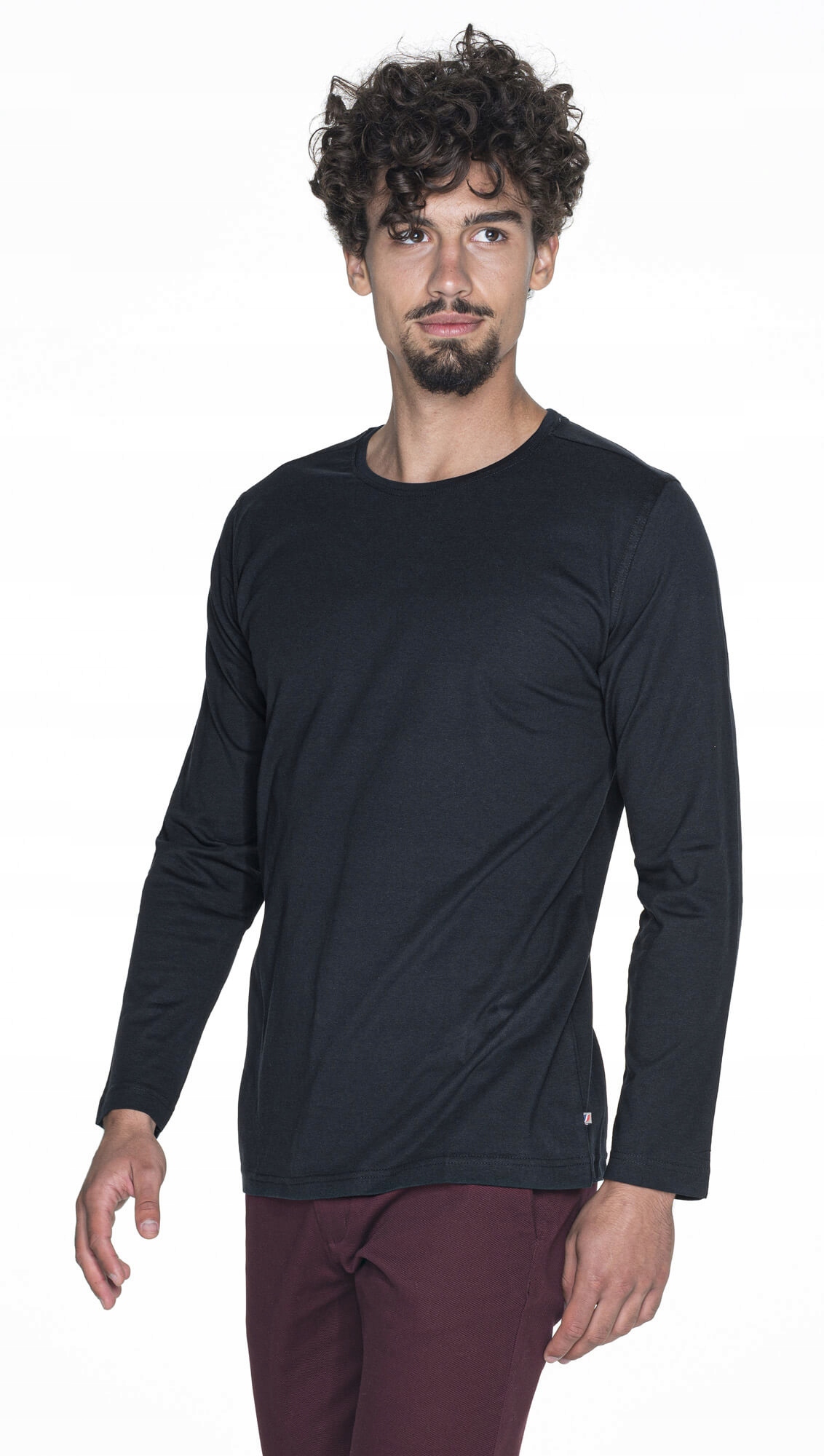 

Męska Koszulka Z Długim Rekawem Bawełna Czarna - L