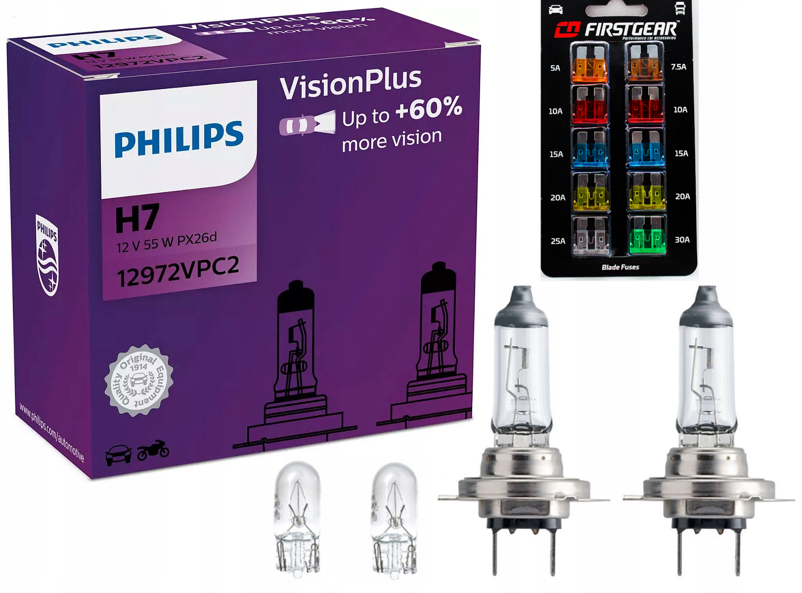 

Philips H7 Visionplus +60% 12V 55W 2 Szt