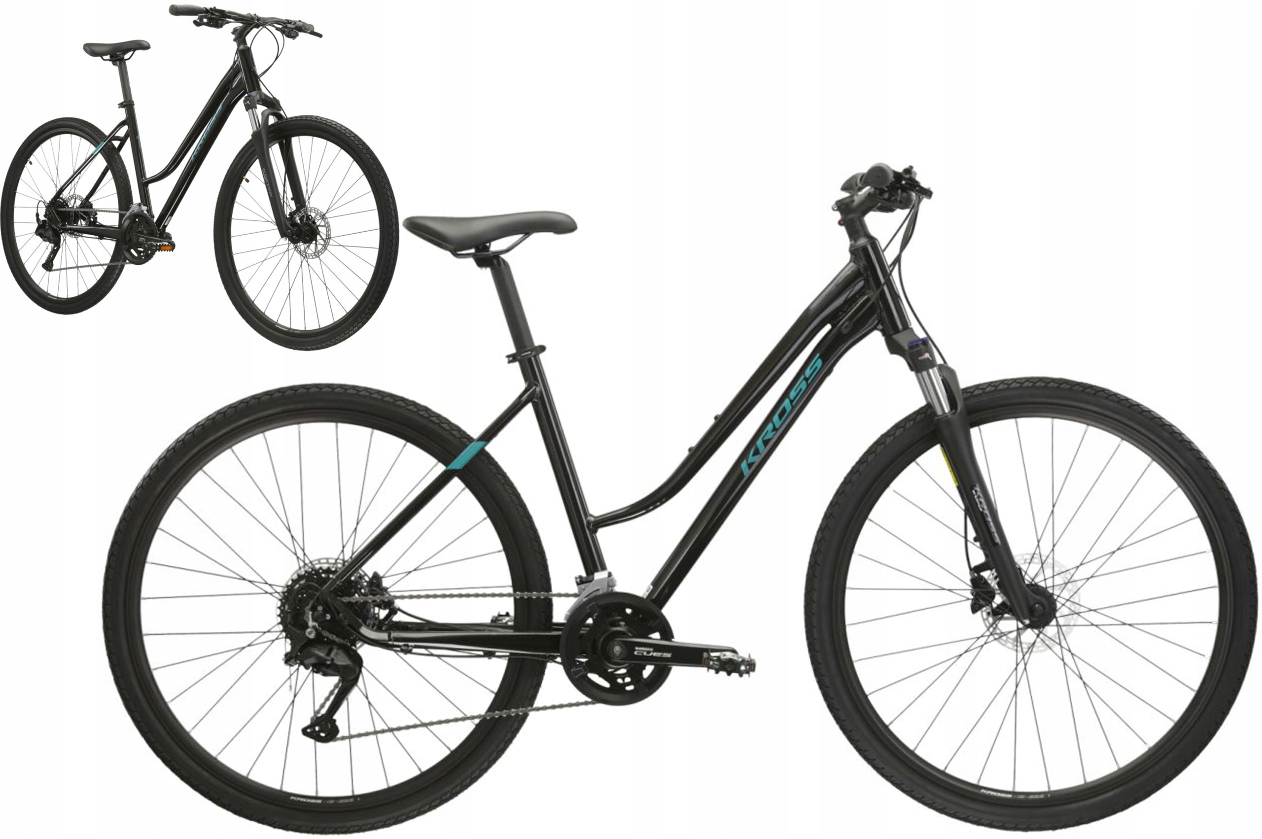 Rower crossowy 28" Kross Evado 5.0 rama L 19" czarny turkusowy R24