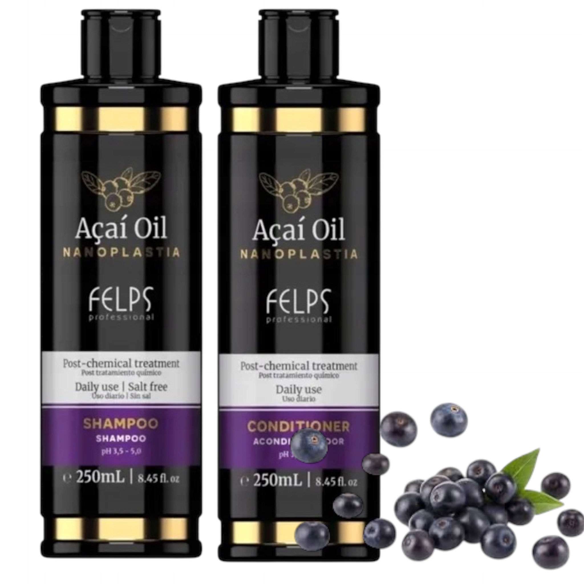 Felps Acai szampon odżywka po nanoplastii 2x250 ml wydłuża efekt zabiegu!