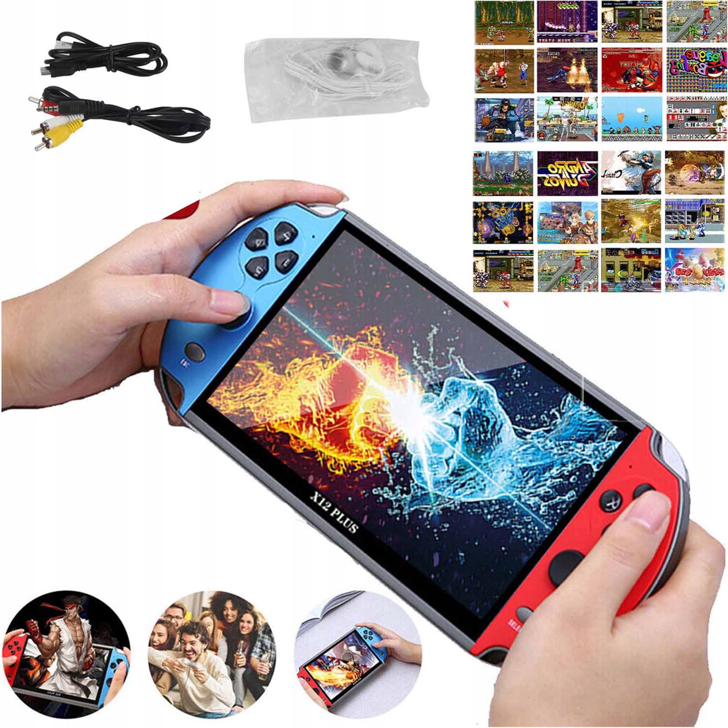 Mini konsola przenośna do gier Retro x12 Polskie Menu Aparat 1000 Gier