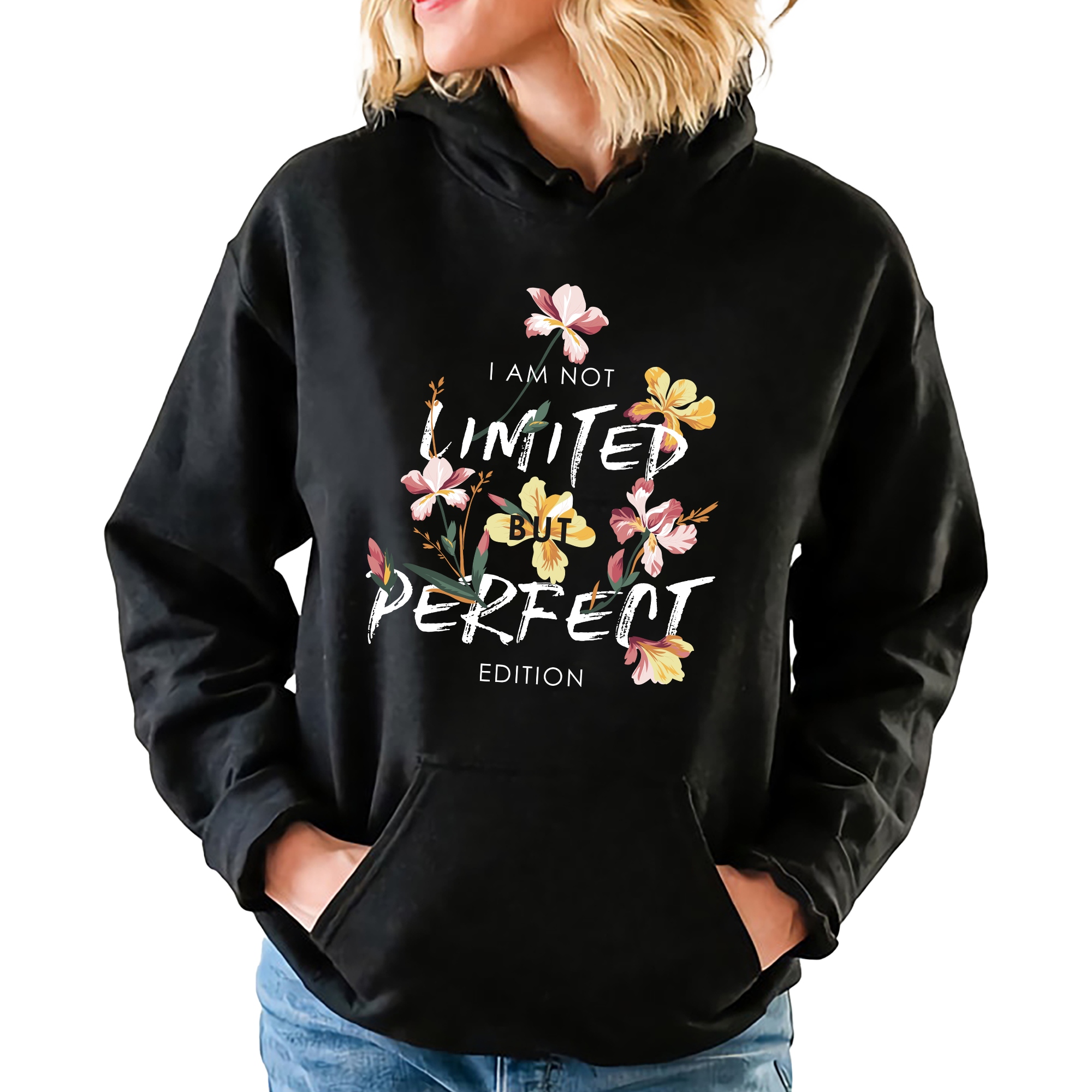 Mikina S Kapucí Černá Limited But Perfect Pro Mládež styl Trend Wz XXL