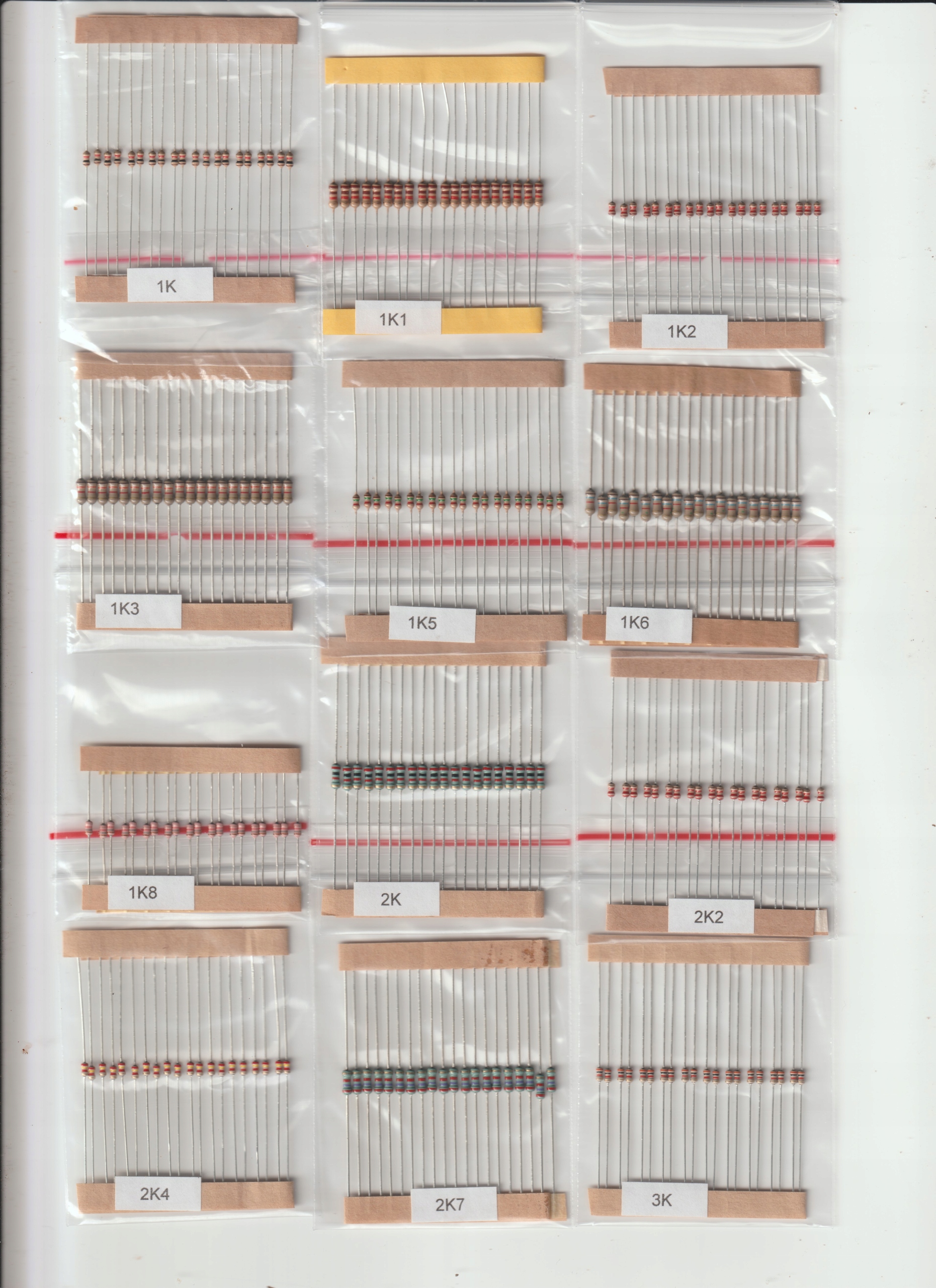 Zestaw Rezystorów Tht 1K-9K1 Szereg E-24