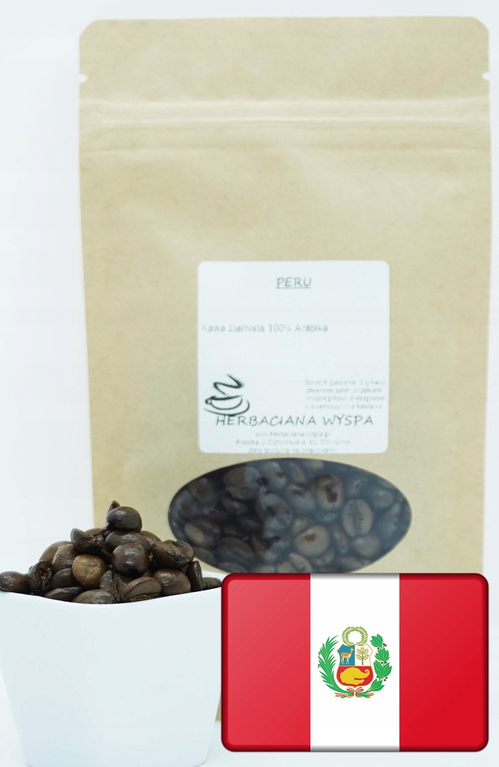 Levně Káva z Peru 1 kg zrnková – mletí Na Přání